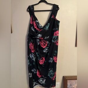 City Chic Black “Clementine” Dress with Pink and Gray Floral
